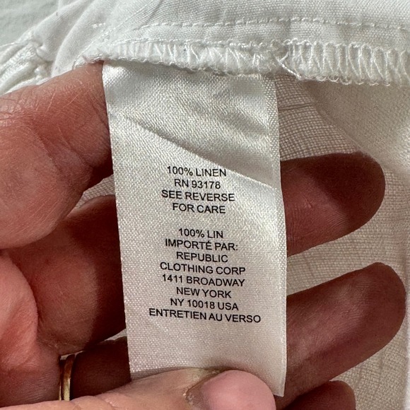 Elie Tahari Woman's Size 2X White 100% Linen Sheer Pull On Pants Swim Coverup - Picture 8 of 12